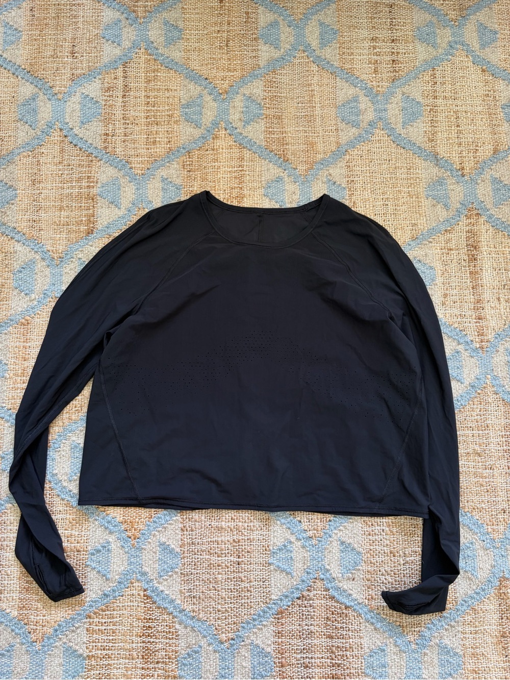 lululemon athletica Black Long-Sleeve Perforated Crew Top